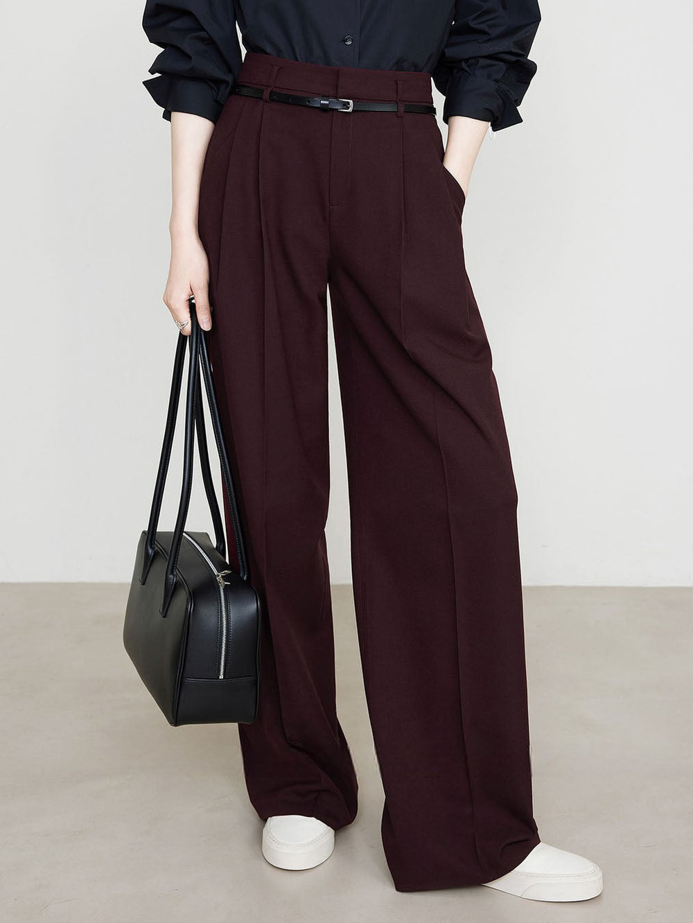 Utility High-Waist Pleated Pants Without Belt  Liora Lane Boutique Pants