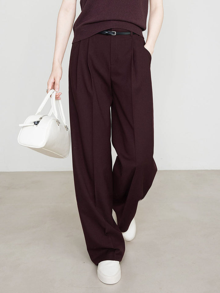 Utility High-Waist Pleated Pants Without Belt  Liora Lane Boutique Pants