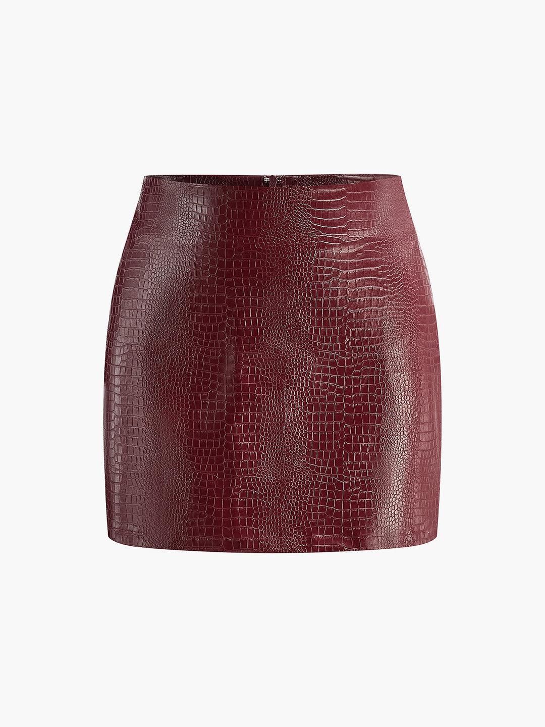 Faux Leather Textured Mini Skirt  Liora Lane Boutique Skirts Burgundy / XL 28.00
