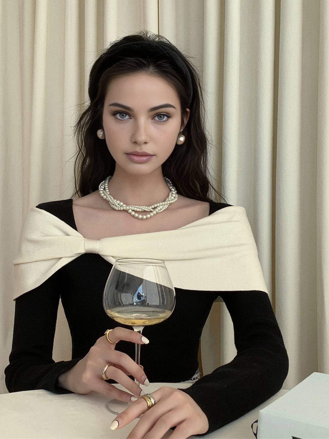 Color Block Bow Slim Sweater  Liora Lane Boutique Knit Tops Black / XL 38.00