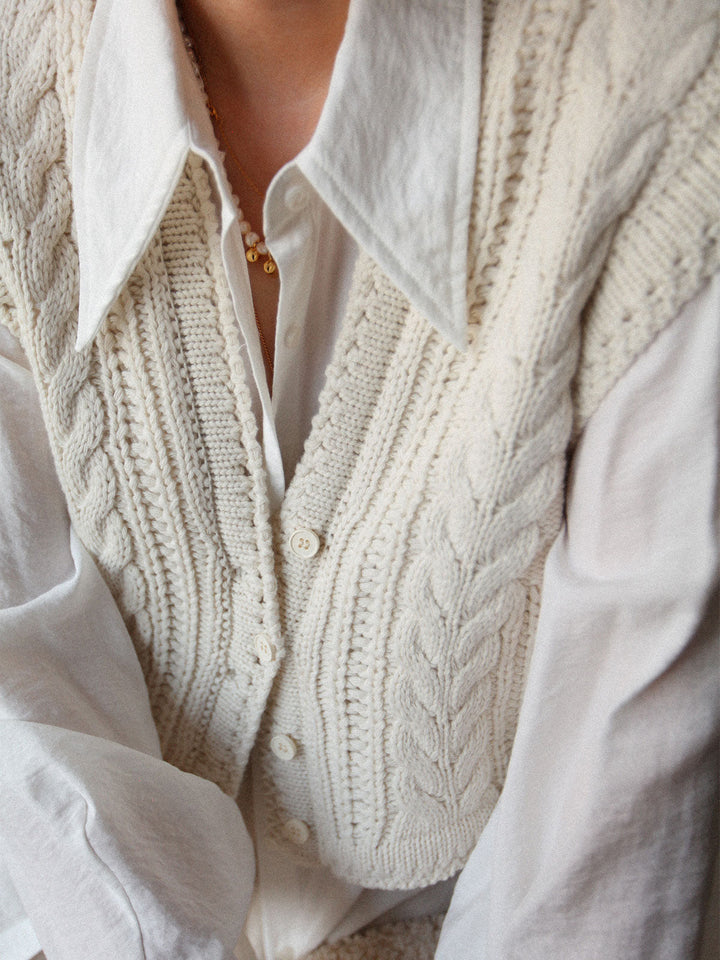 Chunky Knit V-Neck Button Cardigan  Liora Lane Boutique Cardigans