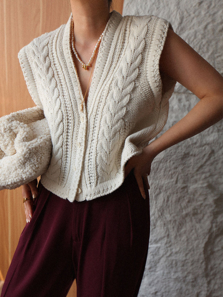 Chunky Knit V-Neck Button Cardigan  Liora Lane Boutique Cardigans