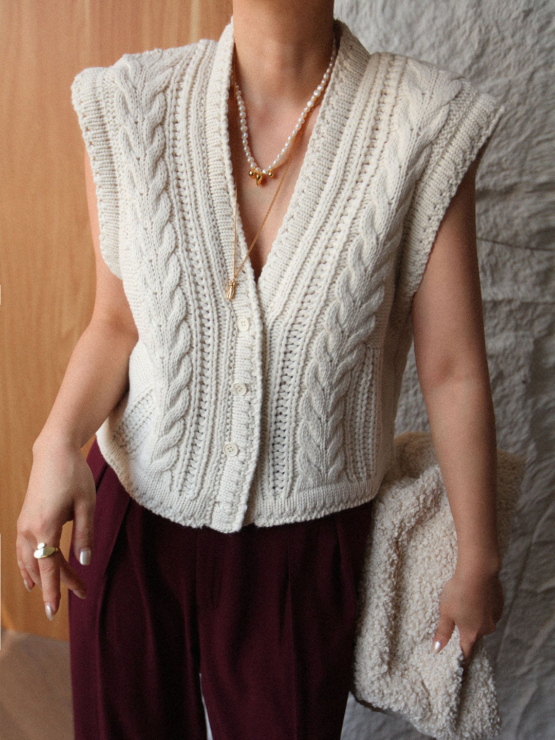 Chunky Knit V-Neck Button Cardigan  Liora Lane Boutique Cardigans