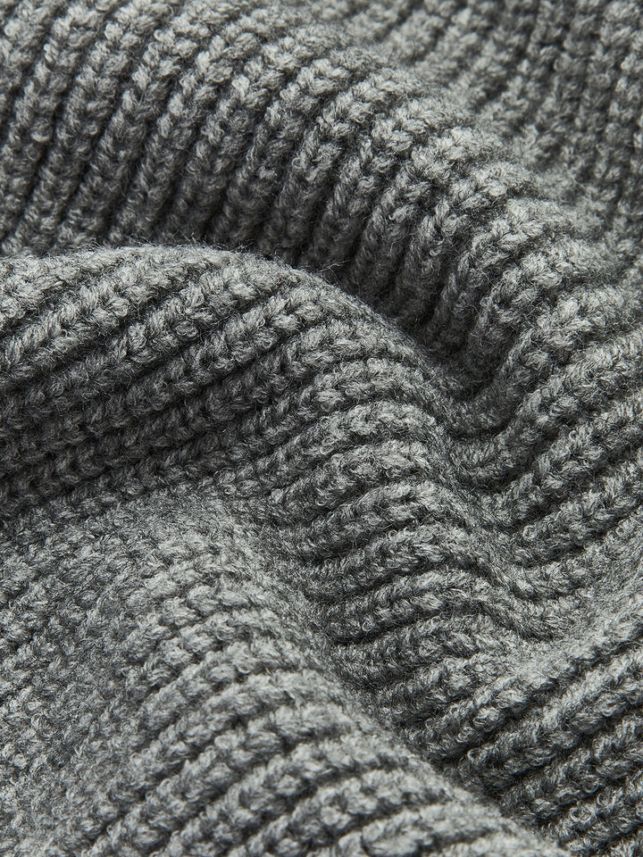 Denim Panel Ribbed Lapel Sweater  Liora Lane Boutique Sweaters