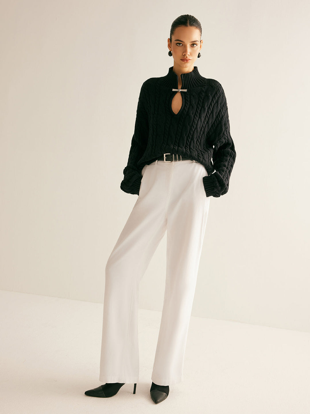 Cotton Keyhole Neckline Knit Top  Liora Lane Boutique Knit Tops