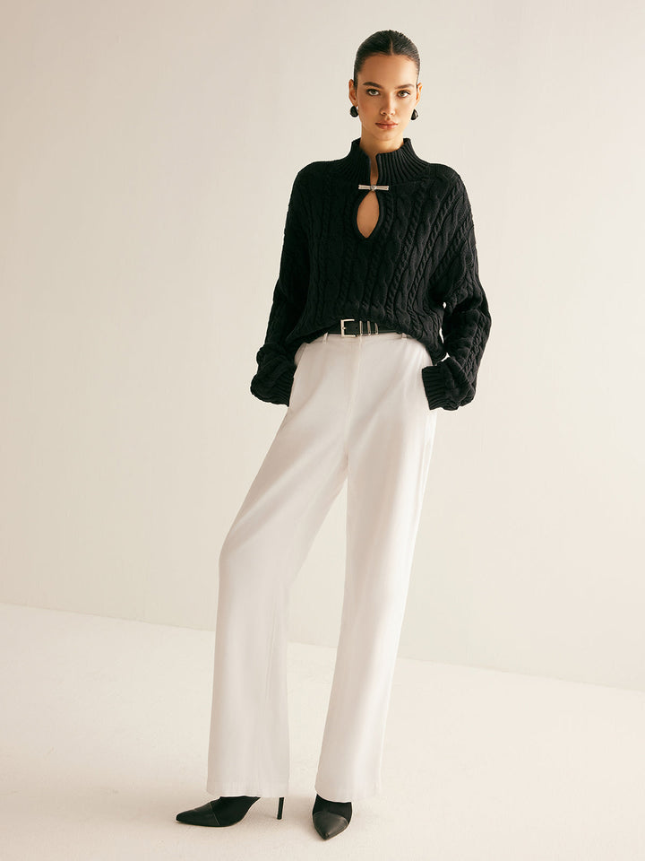 Cotton Keyhole Neckline Knit Top  Liora Lane Boutique Knit Tops