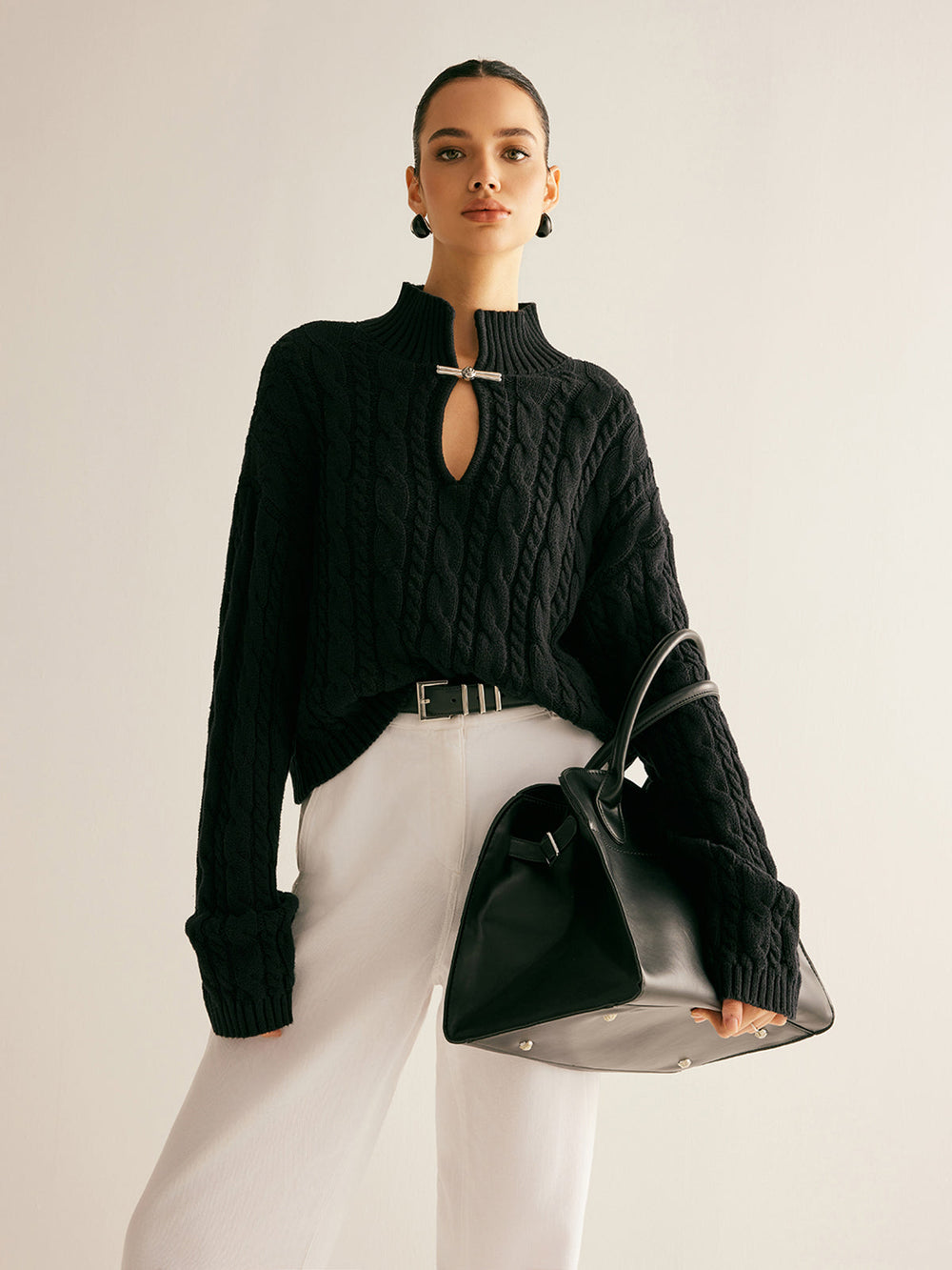 Cotton Keyhole Neckline Knit Top  Liora Lane Boutique Knit Tops