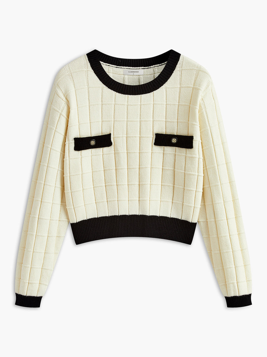 Contrast Trim Plaid Pullover Sweater  Liora Lane Boutique Sweaters