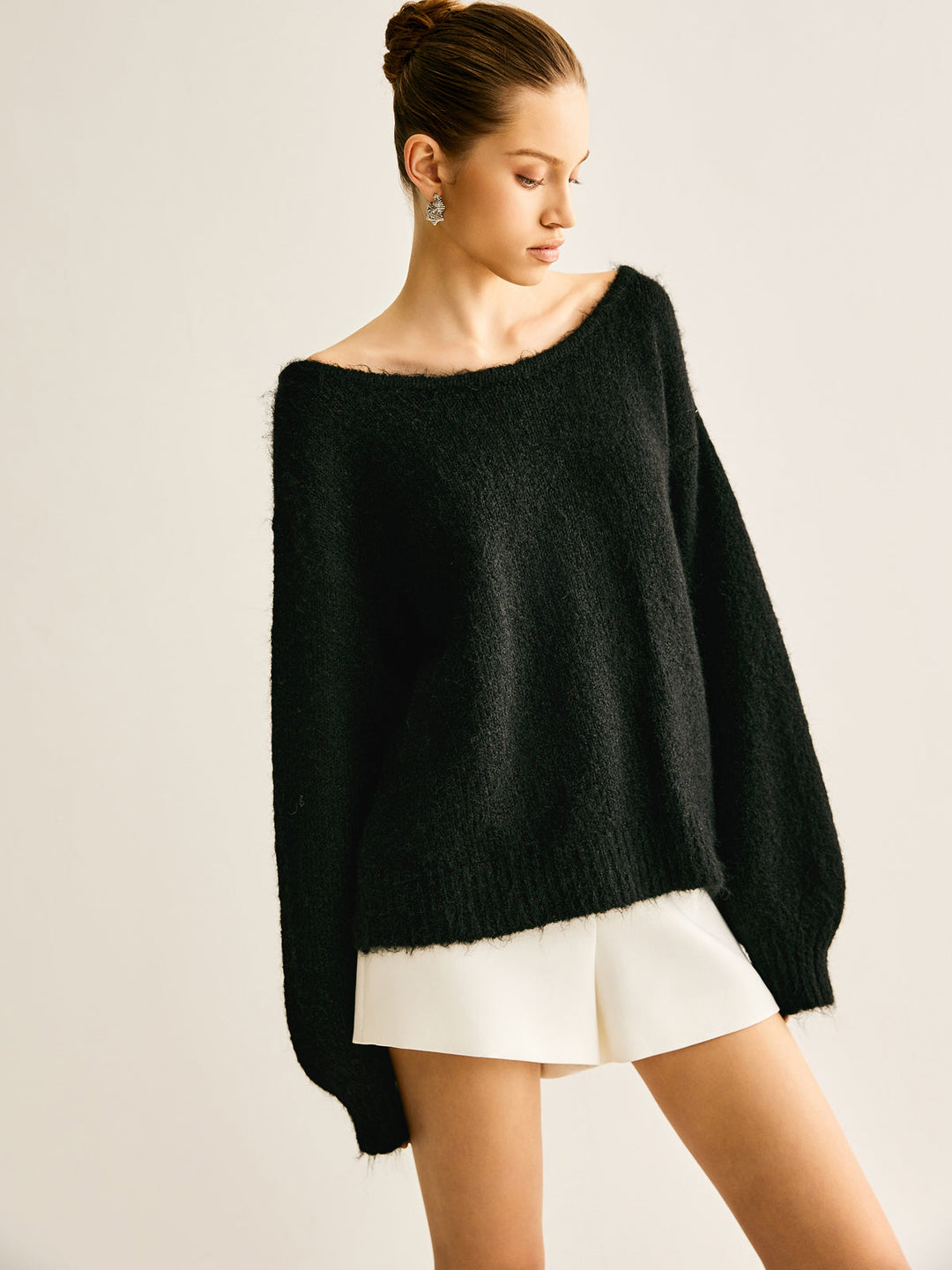 Ribbed Bow Loose Sweater  Liora Lane Boutique Sweaters