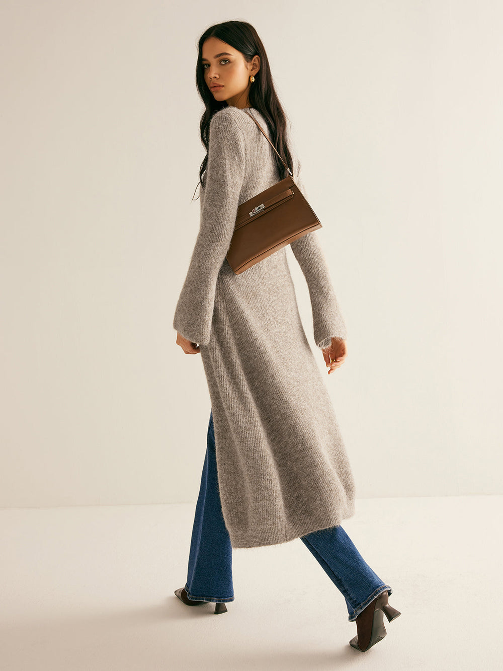 Stacking V-Neck Split Breasted Sweater Dress  Liora Lane Boutique Sweater Dresses