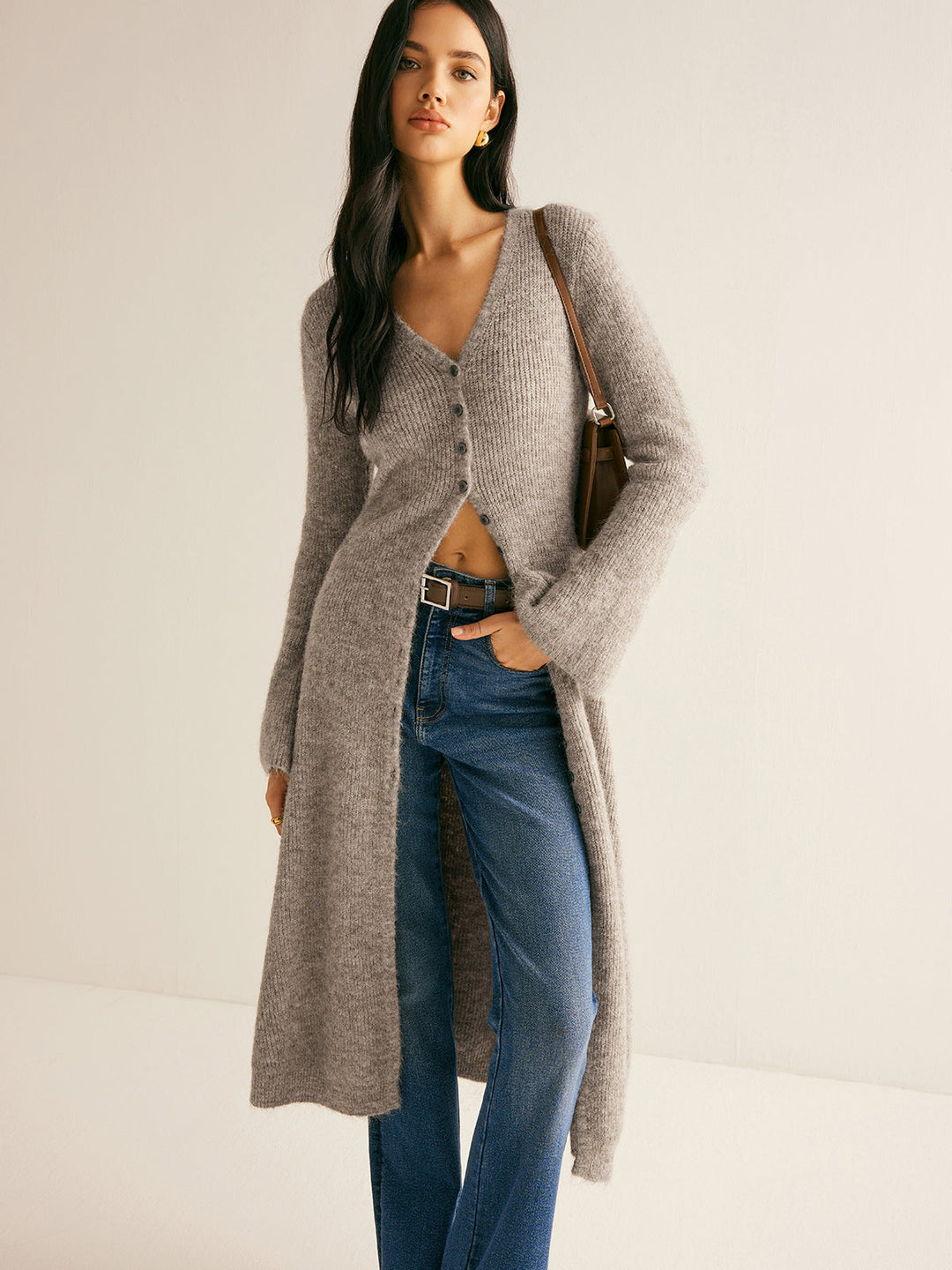 Stacking V-Neck Split Breasted Sweater Dress  Liora Lane Boutique Sweater Dresses