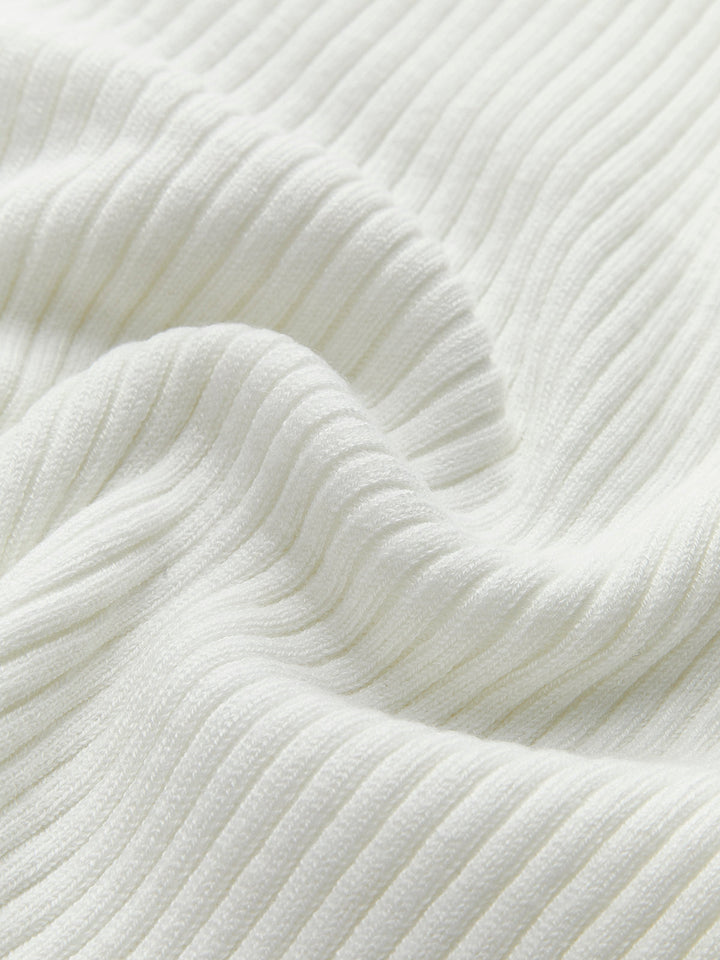 Knit Ribbed Crew Neck Asymmetric Top  Liora Lane Boutique Knit Tops