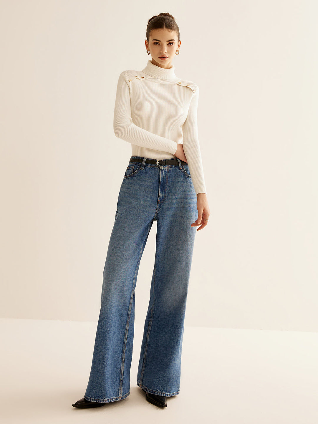 Ribbed Turtleneck Slim Sweater  Liora Lane Boutique Sweaters