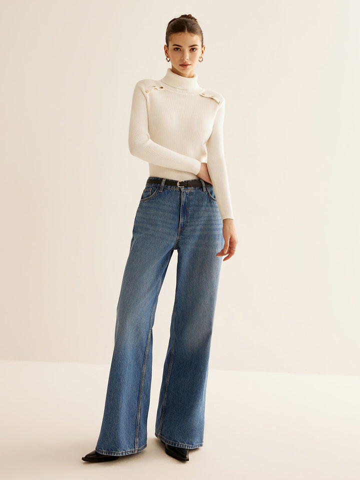 Ribbed Turtleneck Slim Sweater  Liora Lane Boutique Sweaters