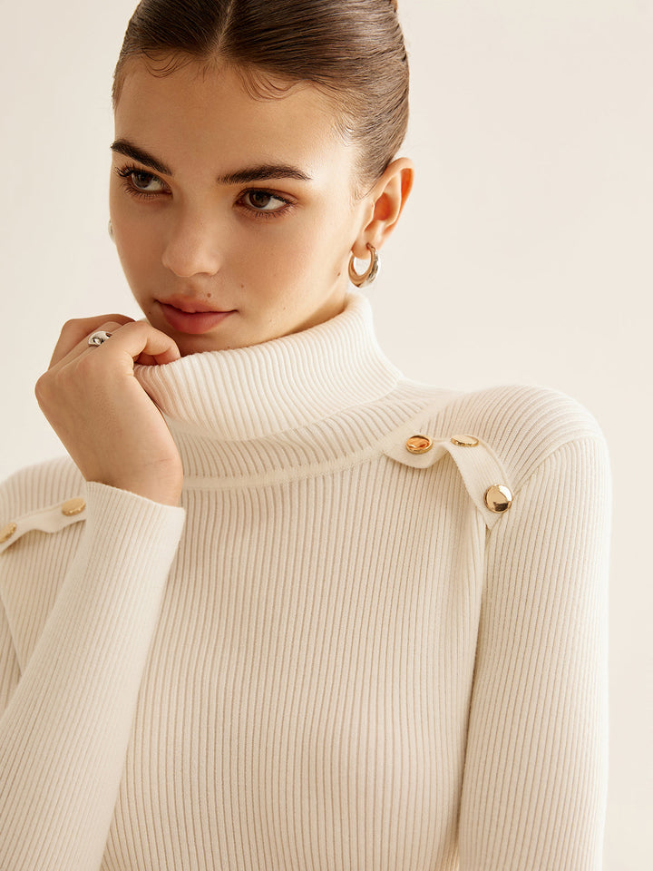 Ribbed Turtleneck Slim Sweater  Liora Lane Boutique Sweaters