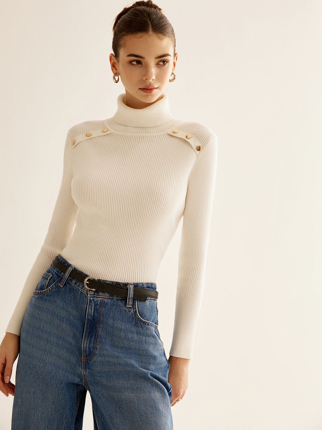 Ribbed Turtleneck Slim Sweater  Liora Lane Boutique Sweaters