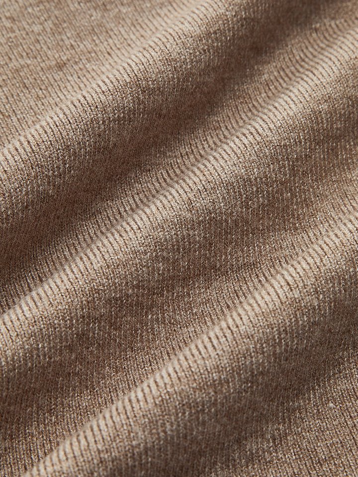 Asymmetric Patchwork Long Sleeve Mock Neck Knit Top  Liora Lane Boutique Knit Tops