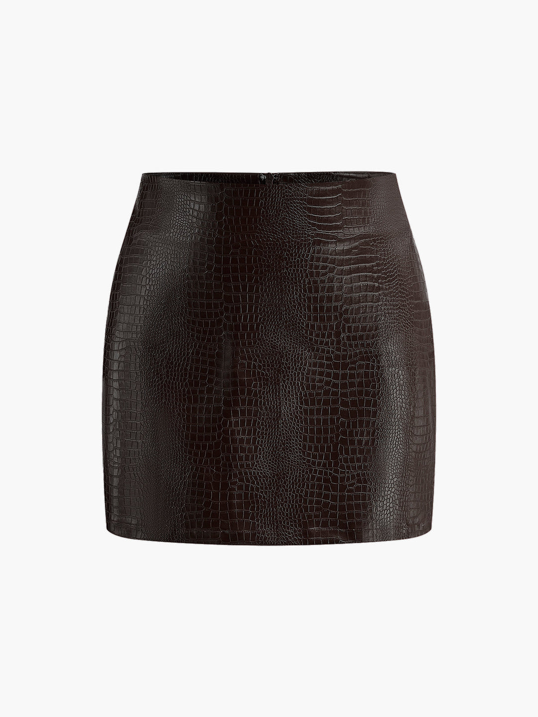 Faux Leather Textured Mini Skirt  Liora Lane Boutique Skirts Dark Brown / XL 28.00