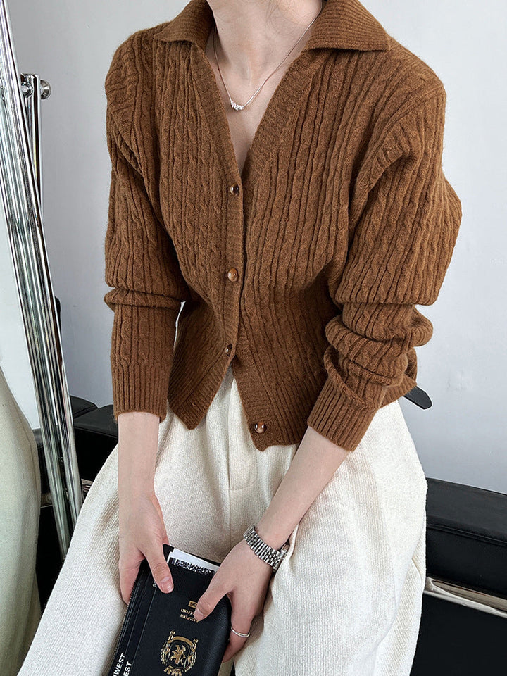 Lapel Button Short Cardigan  Liora Lane Boutique Cardigans