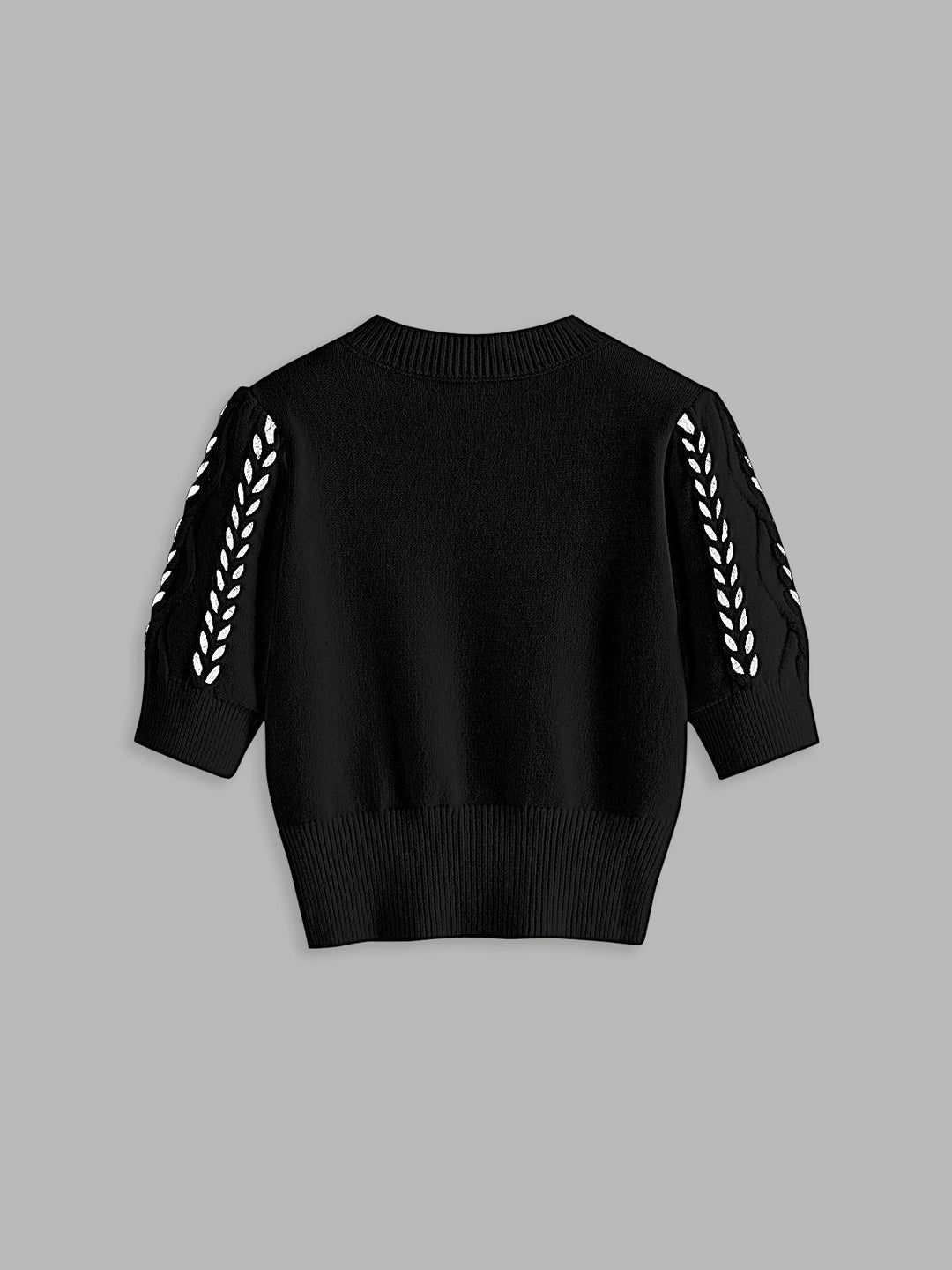 Contrast Binding Cable Knit Top  Liora Lane Boutique Knit Tops