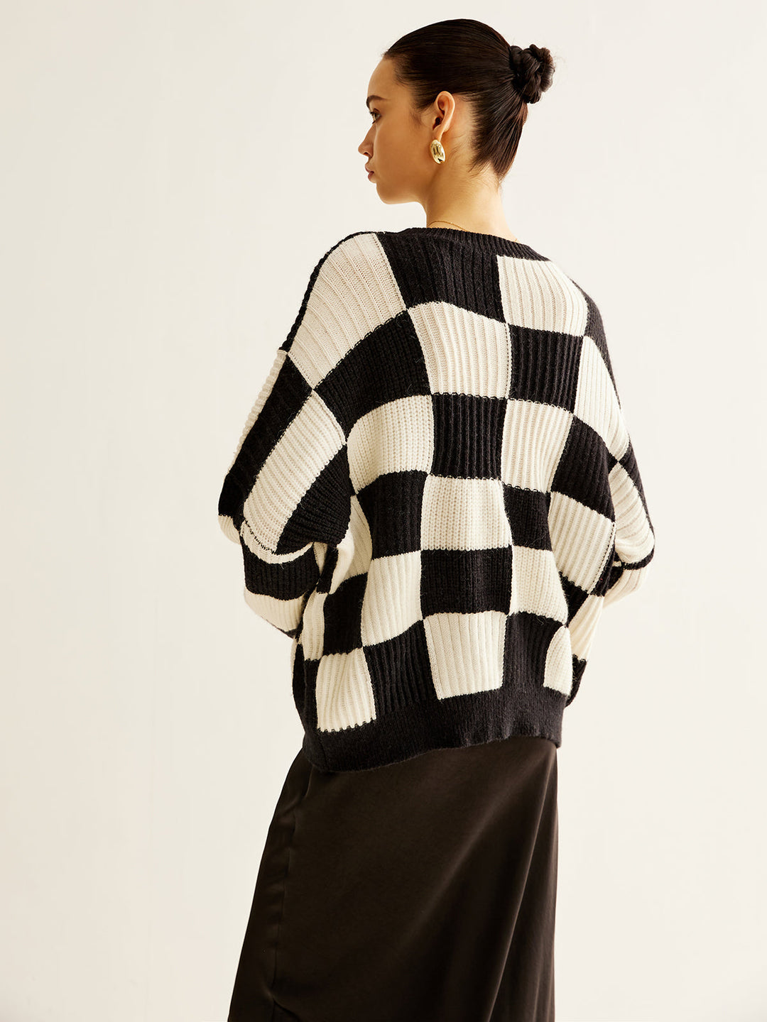Color Block Checkerboard Sweater  Liora Lane Boutique Sweaters