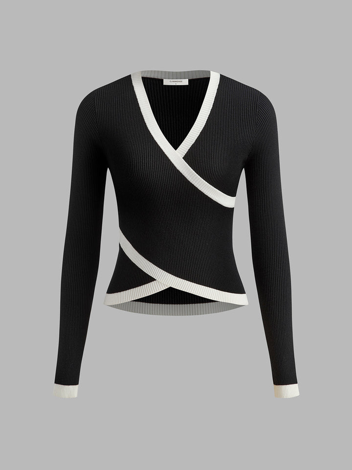 Ribbed Criss Cross Skinny Sweater  Liora Lane Boutique Sweaters Black / XL 94.99