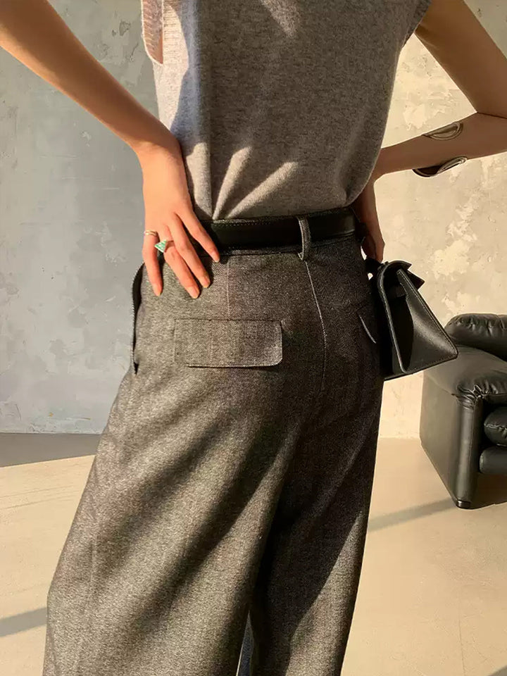High Waist Pleated Pants Without Belt  Liora Lane Boutique Pants