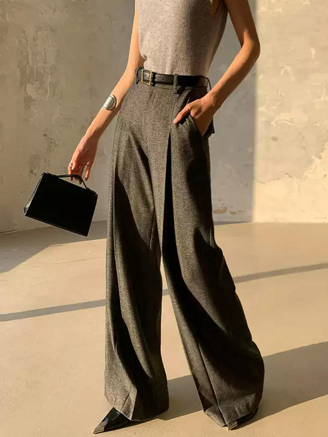 High Waist Pleated Pants Without Belt  Liora Lane Boutique Pants
