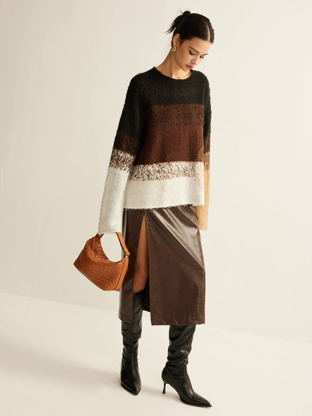 Versatile Color Block Loose Sweater  Liora Lane Boutique Sweaters