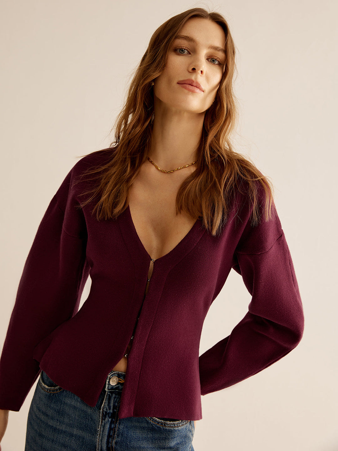 V-Neck Versatile Slim Fitted Cardigan  Liora Lane Boutique Cardigans
