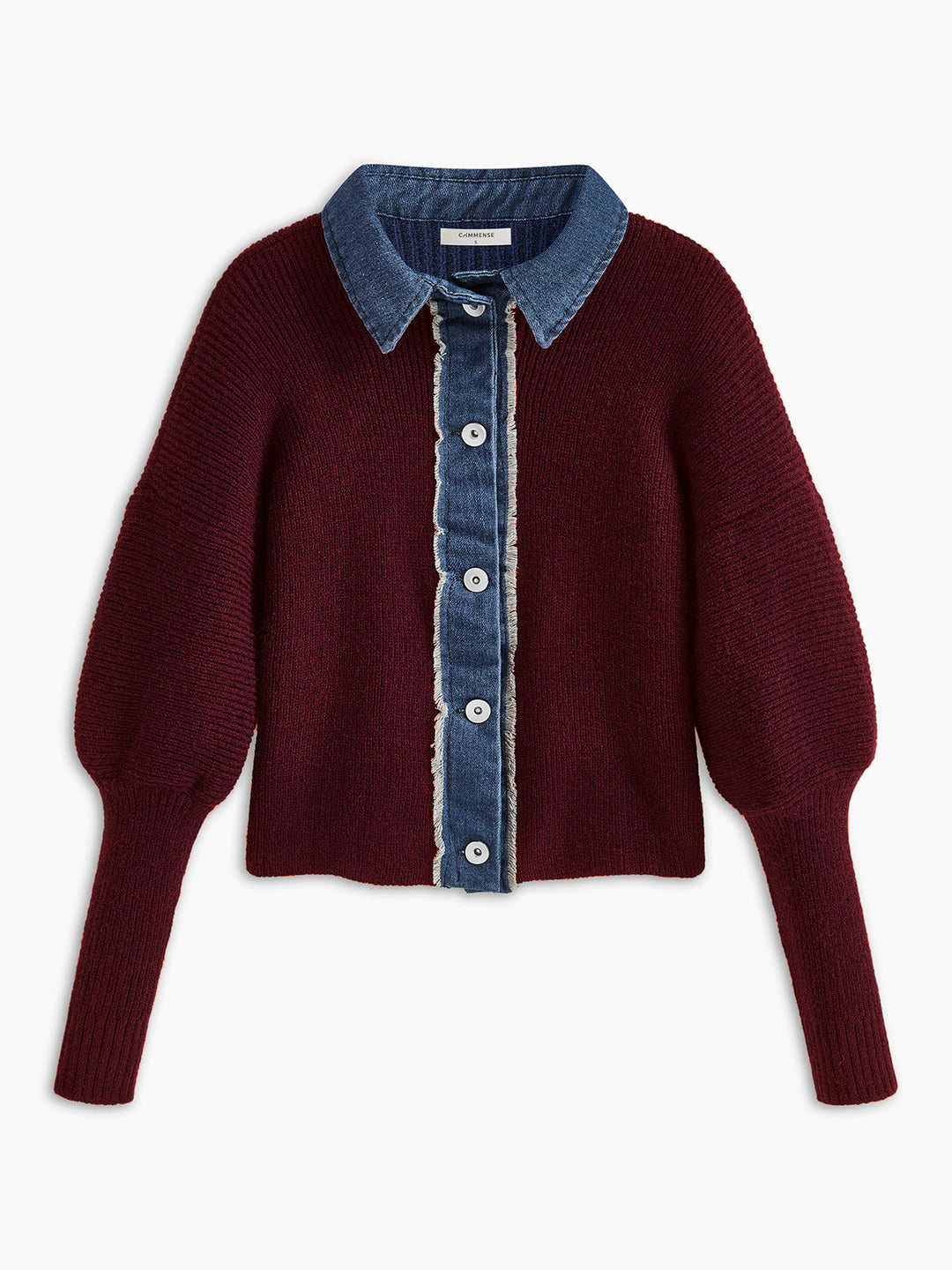 Panel Breasted Stretch Lapel Knit Top  Liora Lane Boutique Knit Tops Fuchsia / XL 59.00