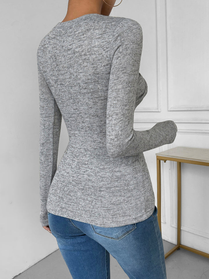 Knotted Skinny Jersey Top  Liora Lane Boutique T-Shirts