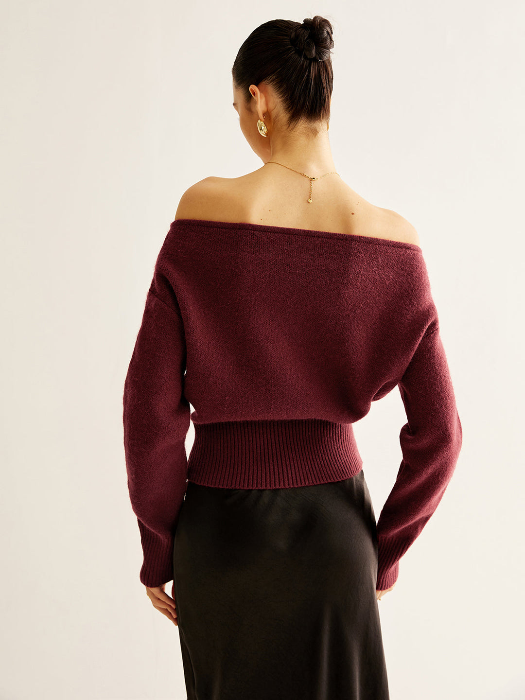 Cold-Shoulder Cinched Sweater  Liora Lane Boutique Sweaters