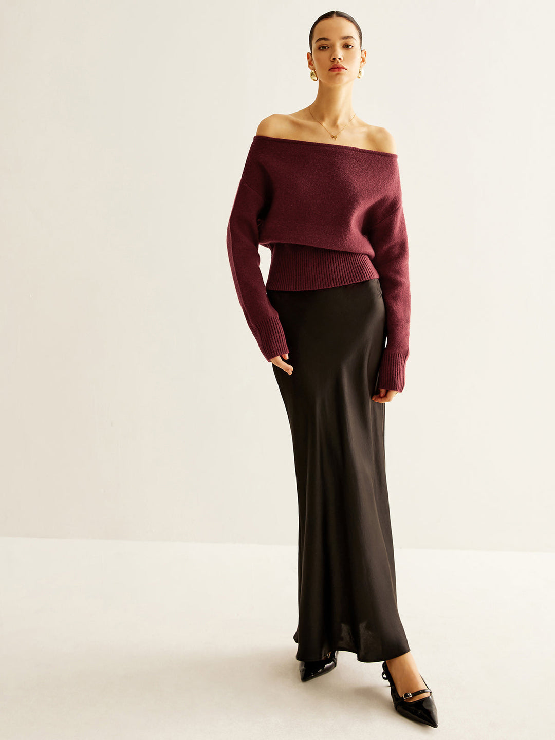 Cold-Shoulder Cinched Sweater  Liora Lane Boutique Sweaters