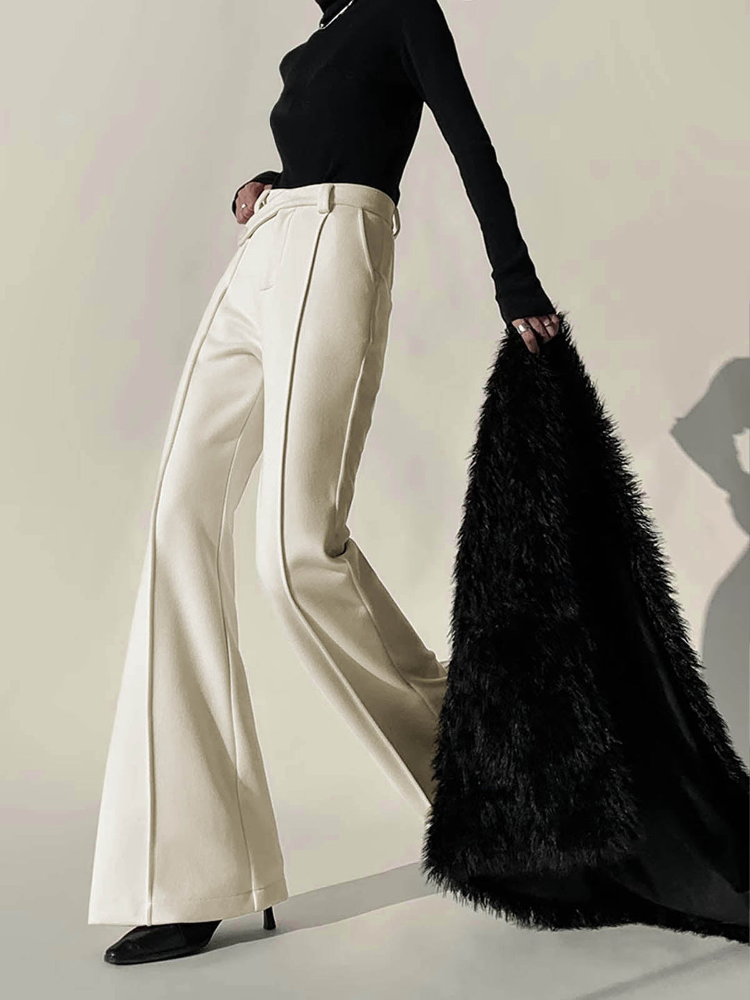 Plain High-Waist Piping Pants  Liora Lane Boutique Pants White / XL 62.00