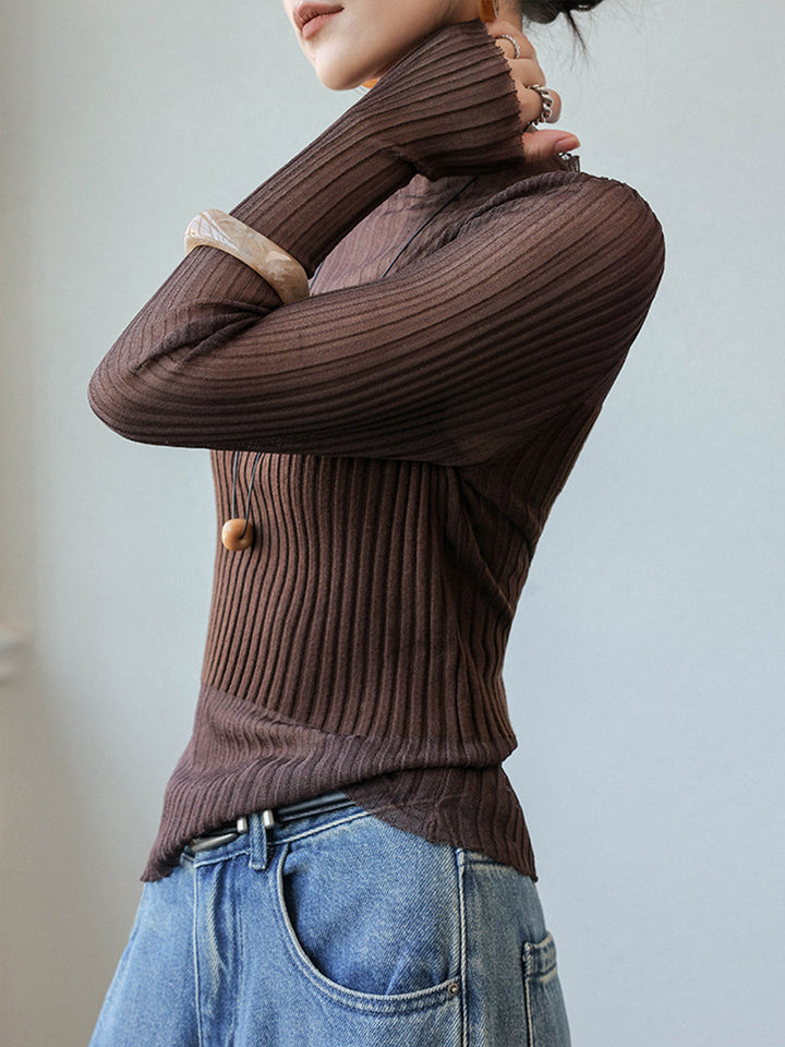 Sheer Panel Slim Sweater  Liora Lane Boutique Sweaters