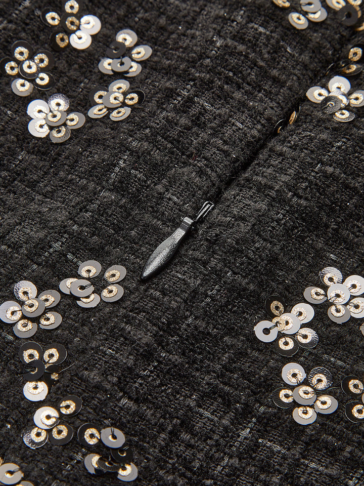 Sequins Floral Tweed Skirt  Liora Lane Boutique Skirts