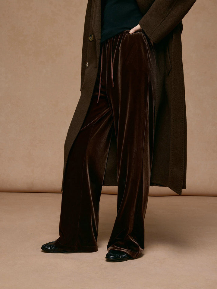 Drawstring Cozy Draped Pants  Liora Lane Boutique Pants Brown / XL 39.00