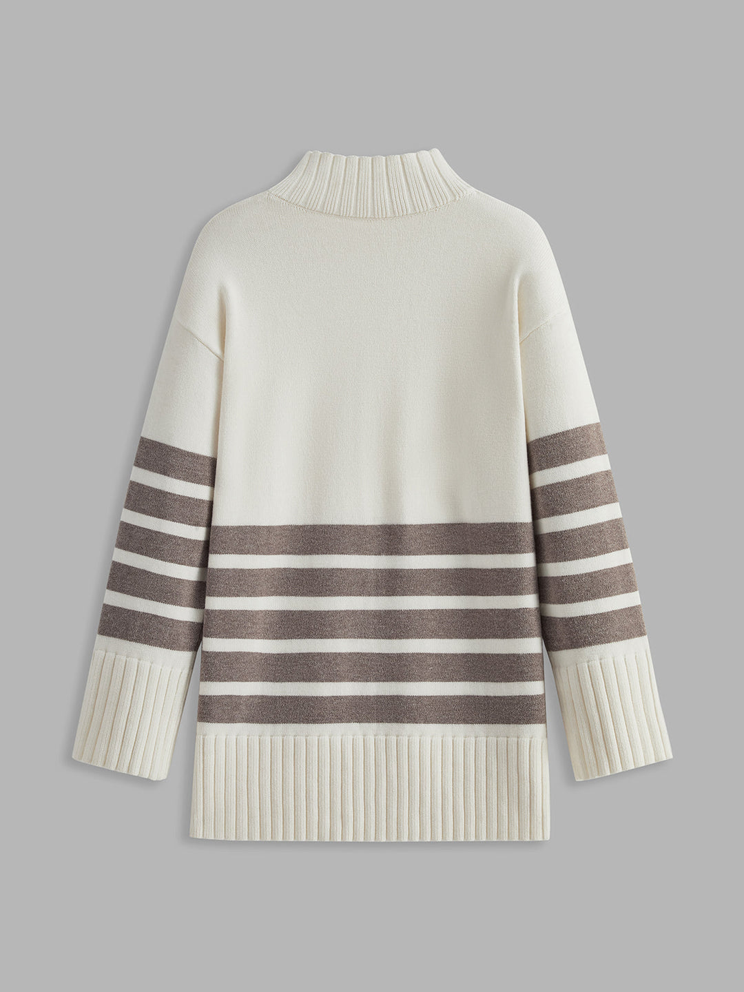 Miss Paris Mock Neck Stripe Sweater  Liora Lane Boutique Sweaters