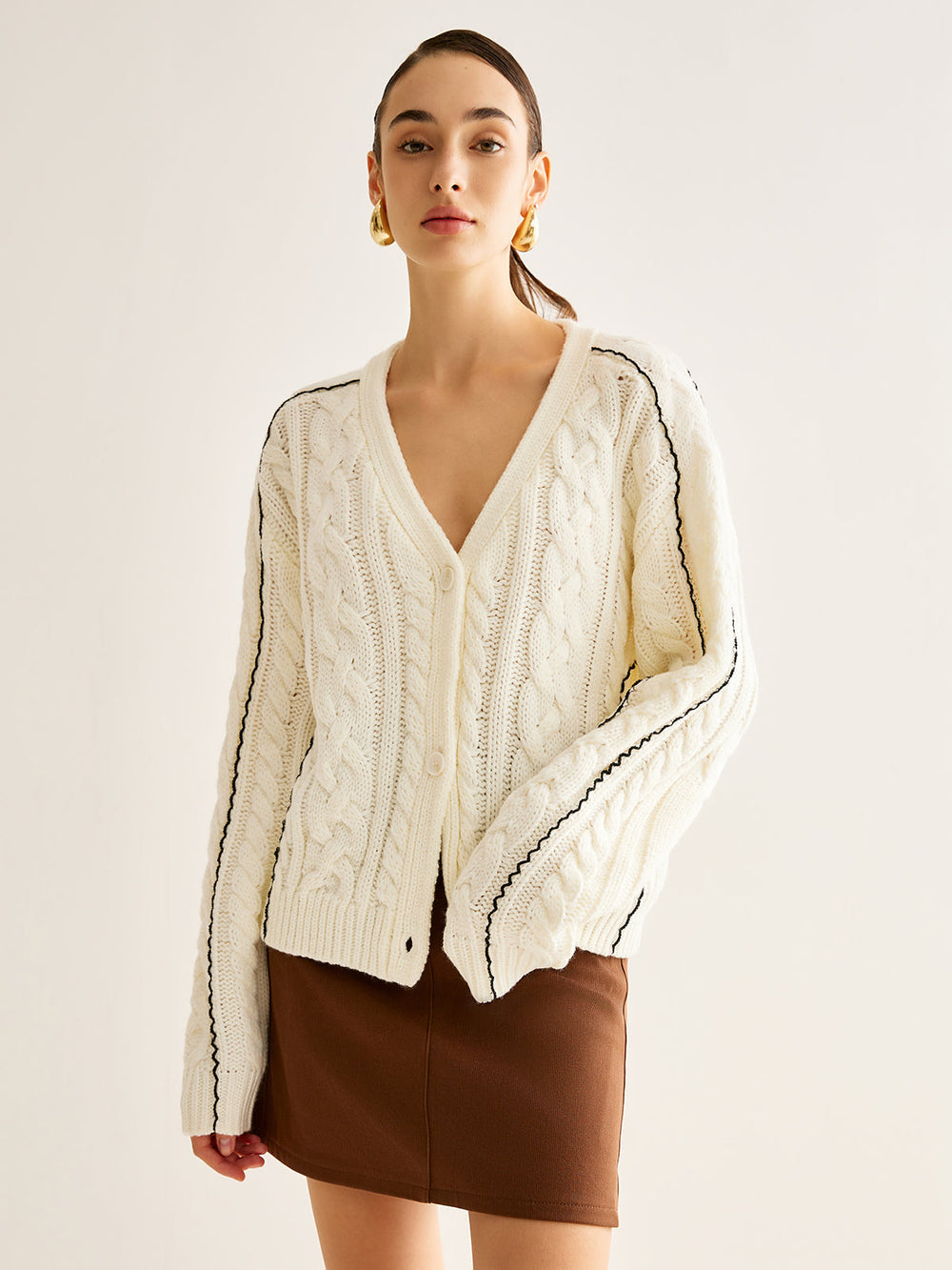 Contrast Binding Button Cardigan  Liora Lane Boutique Cardigans