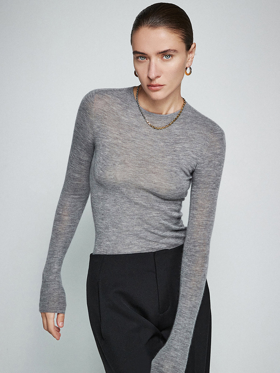 Wool-Blend Minimalist Skinny Knit Top  Liora Lane Boutique Knit Tops