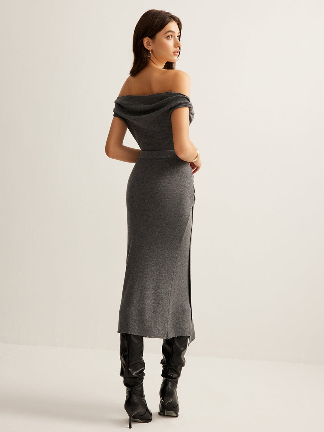 Wool-Blend Ruched Sweater Skirt Set  Liora Lane Boutique Sweater Co-ords