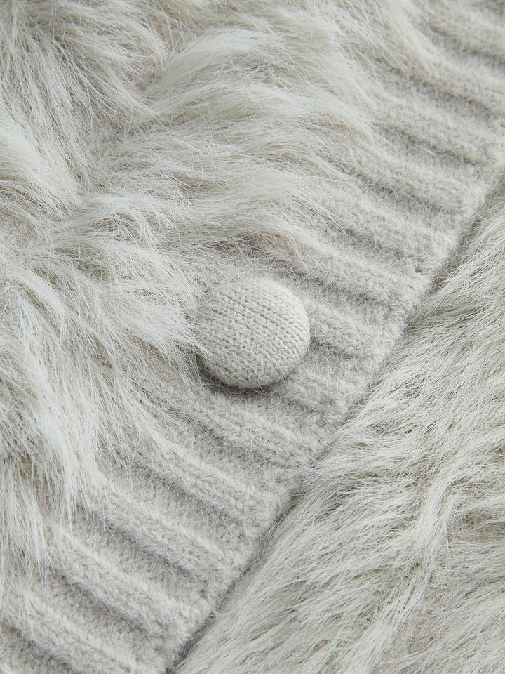 PU-Collar High Stretch Fuzzy Cardigan  Liora Lane Boutique Cardigans