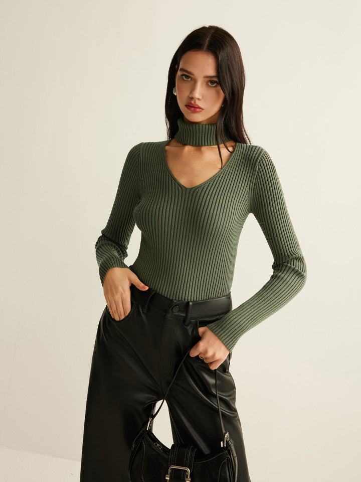 Mock Neck Skinny Knit Top  Liora Lane Boutique Knit Tops