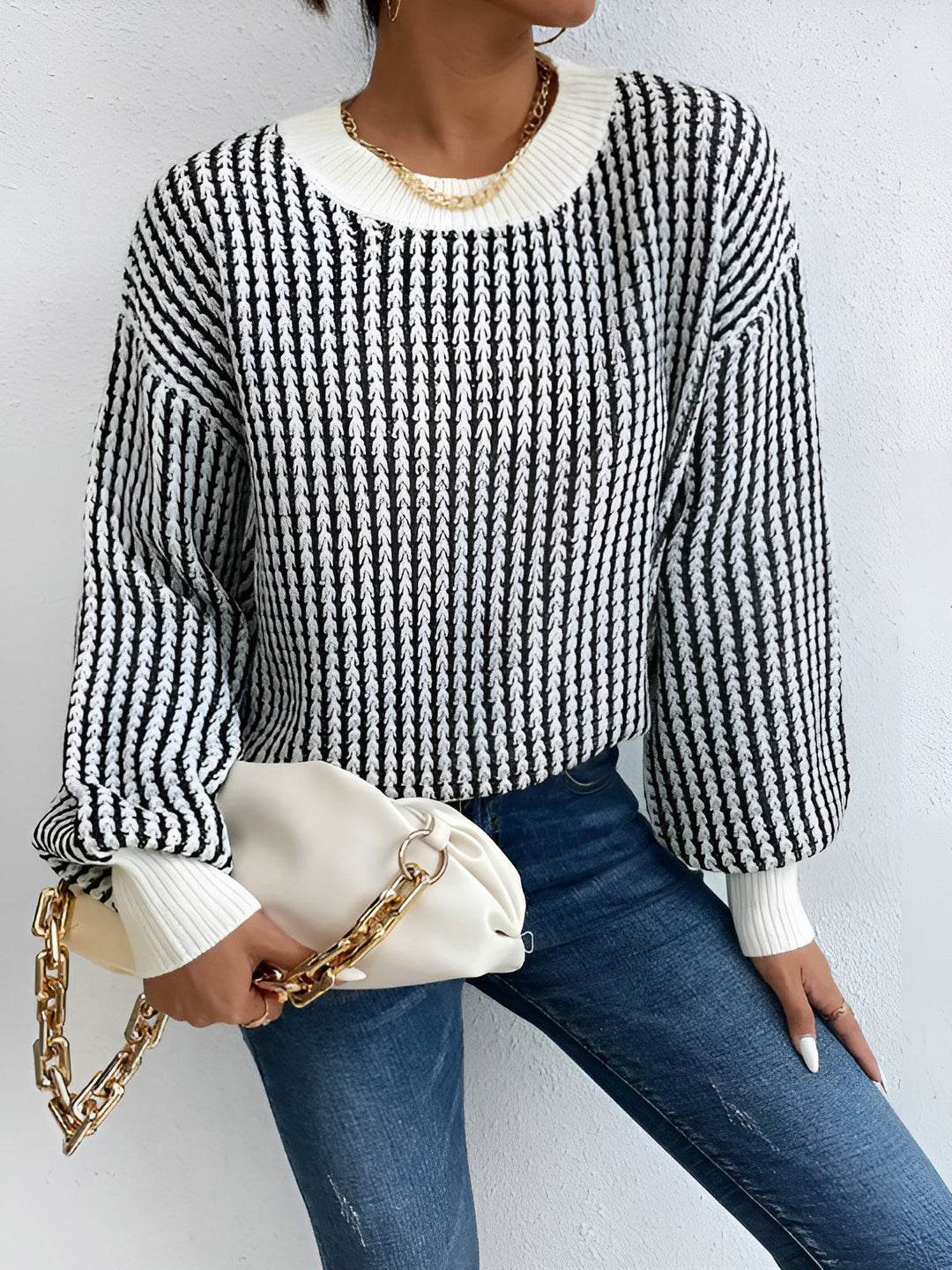 Color Block Striped Knit Top  Liora Lane Boutique Knit Tops