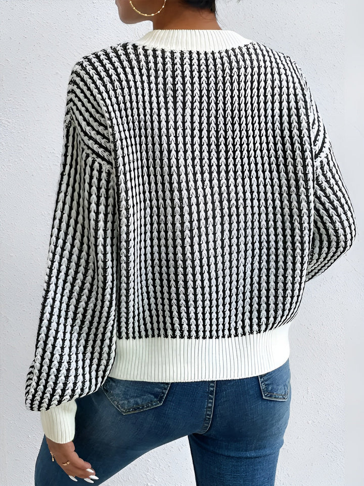 Color Block Striped Knit Top  Liora Lane Boutique Knit Tops
