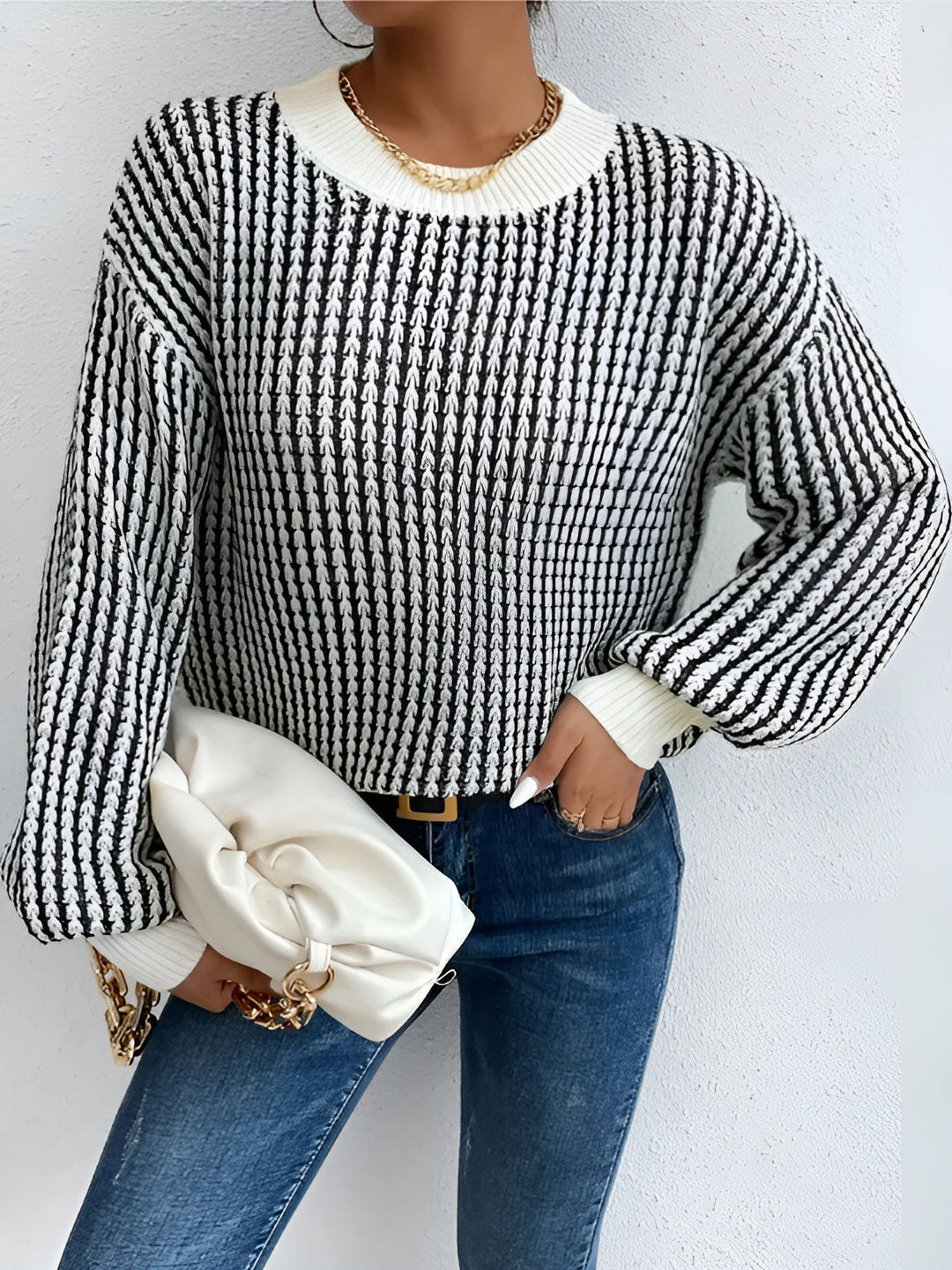 Color Block Striped Knit Top  Liora Lane Boutique Knit Tops