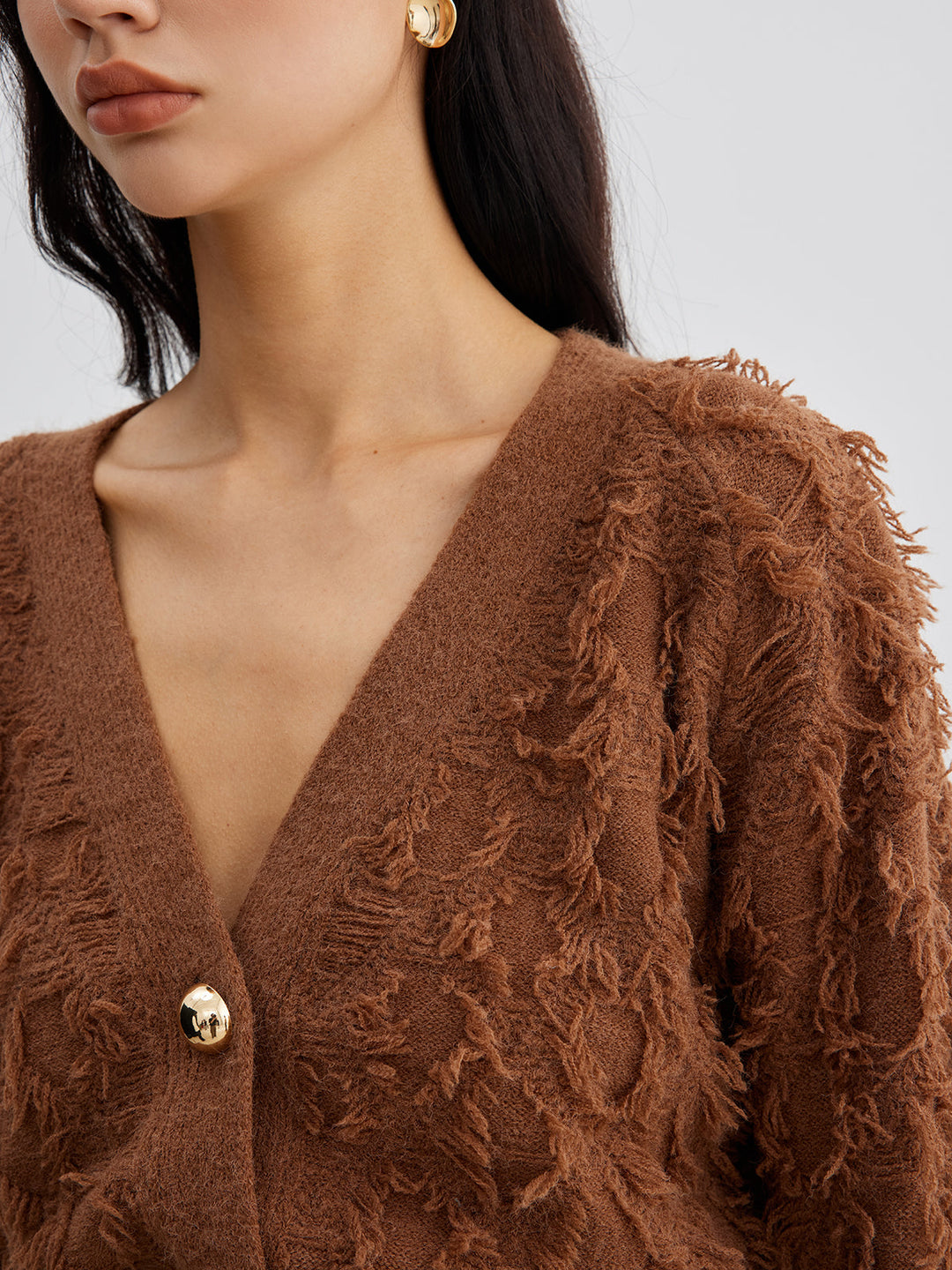 Raw Hem Button Cinched Cardigan  Liora Lane Boutique Cardigans