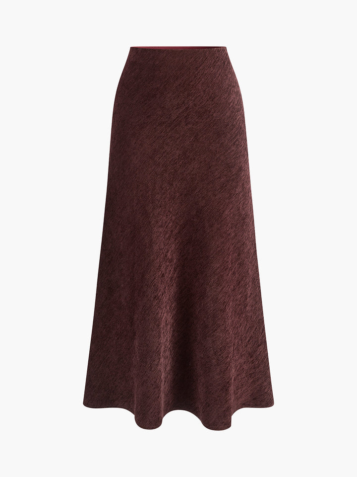 Minimalist Corduroy Draped Skirt  Liora Lane Boutique Skirts Burgundy / XL 69.99
