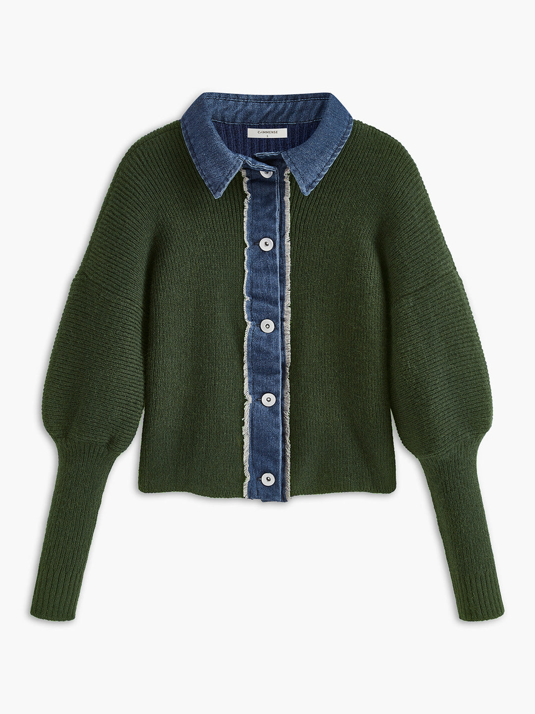 Panel Breasted Stretch Lapel Knit Top  Liora Lane Boutique Knit Tops ArmyGreen / XL 59.00